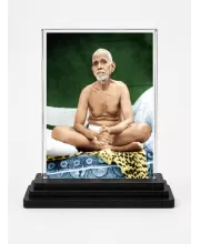 Lord Rama Acrylic Car Dashboard Showpiece | Double-Sided Lord Rama Photo Stand | 3 X 4 Inch Photo | Transparent Acrylic Frame With Black Base | Car Dashboard, Office & Table Decor (F70564)