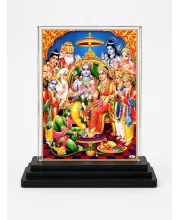 Lord Rama Acrylic Car Dashboard Showpiece | Double-Sided Lord Rama Photo Stand | 3 X 4 Inch Photo | Transparent Acrylic Frame With Black Base | Car Dashboard, Office & Table Decor (F70565)