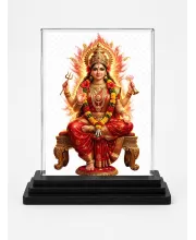 Lord Ganesha Acrylic Car Dashboard Showpiece | Double-Sided Lord Ganesha Photo Stand | 3 X 4 Inch Photo | Transparent Acrylic Frame With Black Base | Car Dashboard, Office & Table Decor (F70569)