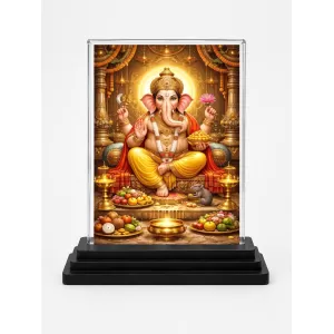 Lord Ganesha Acrylic Car Dashboard Showpiece | Double-Sided Lord Ganesha Photo Stand | 3 X 4 Inch Photo | Transparent Acrylic Frame With Black Base | Car Dashboard, Office & Table Decor (F70587) Lord Ganesha Acrylic Car Dashboard Showpiece | Double-Sided Lord Ganesha Photo Stand | 3 X 4 Inch Photo | Transparent Acrylic Frame With Black Base | Car Dashboard, Office & Table Decor (F70587)