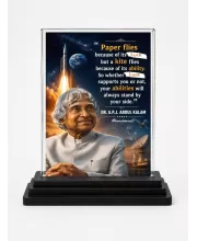 Abdul Kalam Quotes Inspirational Acrylic Car Dashboard Showpiece | Double-Sided Abdul Kalam Quotes Inspirational Photo Stand | 3 X 4 Inch Photo | Transparent Acrylic Frame With Black Base | Car Dashboard, Office & Table Decor (F70591)