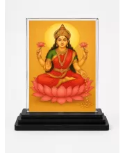 Hindu Deity Acrylic Car Dashboard Showpiece | Double-Sided Hindu Deity Photo Stand | 3 X 4 Inch Photo | Transparent Acrylic Frame With Black Base | Car Dashboard, Office & Table Decor (F70596)