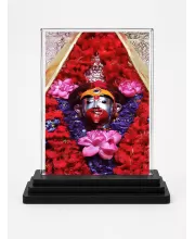 Hindu Deity Acrylic Car Dashboard Showpiece | Double-Sided Hindu Deity Photo Stand | 3 X 4 Inch Photo | Transparent Acrylic Frame With Black Base | Car Dashboard, Office & Table Decor (F70598)