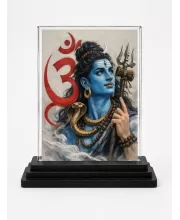 Lord Rama Acrylic Car Dashboard Showpiece | Double-Sided Lord Rama Photo Stand | 3 X 4 Inch Photo | Transparent Acrylic Frame With Black Base | Car Dashboard, Office & Table Decor (F70605)