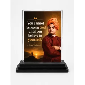 Vivekananda Acrylic Car Dashboard Showpiece | Double-Sided Vivekananda Photo Stand | 3 X 4 Inch Photo | Transparent Acrylic Frame With Black Base | Car Dashboard, Office & Table Decor (F70608) Vivekananda Acrylic Car Dashboard Showpiece | Double-Sided Vivekananda Photo Stand | 3 X 4 Inch Photo | Transparent Acrylic Frame With Black Base | Car Dashboard, Office & Table Decor (F70608)