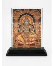 Lord Vishnu Acrylic Car Dashboard Showpiece | Double-Sided Lord Vishnu Photo Stand | 3 X 4 Inch Photo | Transparent Acrylic Frame With Black Base | Car Dashboard, Office & Table Decor (F70623)