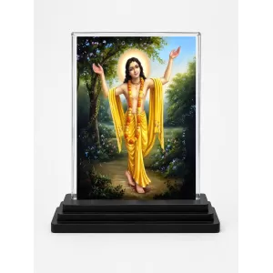 Sri Chaitannya Acrylic Car Dashboard Showpiece | Double-Sided Sri Chaitannya Photo Stand | 3 X 4 Inch Photo | Transparent Acrylic Frame With Black Base | Car Dashboard, Office & Table Decor (F70628) Sri Chaitannya Acrylic Car Dashboard Showpiece | Double-Sided Sri Chaitannya Photo Stand | 3 X 4 Inch Photo | Transparent Acrylic Frame With Black Base | Car Dashboard, Office & Table Decor (F70628)
