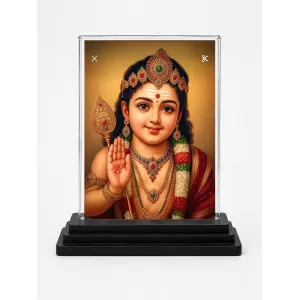 Lord Murugan Acrylic Car Dashboard Showpiece | Double-Sided Lord Murugan Photo Stand | 3 X 4 Inch Photo | Transparent Acrylic Frame With Black Base | Car Dashboard, Office & Table Decor (F70630) Lord Murugan Acrylic Car Dashboard Showpiece | Double-Sided Lord Murugan Photo Stand | 3 X 4 Inch Photo | Transparent Acrylic Frame With Black Base | Car Dashboard, Office & Table Decor (F70630)