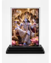 Hanuman Acrylic Car Dashboard Showpiece | Double-Sided Hanuman Photo Stand | 3 X 4 Inch Photo | Transparent Acrylic Frame With Black Base | Car Dashboard, Office & Table Decor (F70633)