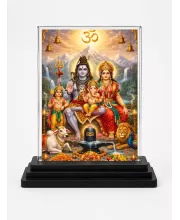 Mahadev Acrylic Car Dashboard Showpiece | Double-Sided Mahadev Photo Stand | 3 X 4 Inch Photo | Transparent Acrylic Frame With Black Base | Car Dashboard, Office & Table Decor (F70637)