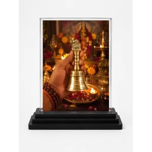 Temple Aarti Acrylic Car Dashboard Showpiece | Double-Sided Temple Aarti Photo Stand | 3 X 4 Inch Photo | Transparent Acrylic Frame With Black Base | Car Dashboard, Office & Table Decor (F70641) Temple Aarti Acrylic Car Dashboard Showpiece | Double-Sided Temple Aarti Photo Stand | 3 X 4 Inch Photo | Transparent Acrylic Frame With Black Base | Car Dashboard, Office & Table Decor (F70641)