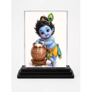 Bal Krishna Acrylic Car Dashboard Showpiece | Double-Sided Bal Krishna Photo Stand | 3 X 4 Inch Photo | Transparent Acrylic Frame With Black Base | Car Dashboard, Office & Table Decor (F70645) Bal Krishna Acrylic Car Dashboard Showpiece | Double-Sided Bal Krishna Photo Stand | 3 X 4 Inch Photo | Transparent Acrylic Frame With Black Base | Car Dashboard, Office & Table Decor (F70645)