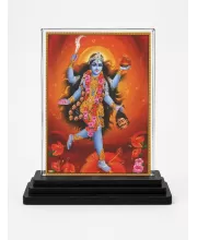 Hindu Deity Acrylic Car Dashboard Showpiece | Double-Sided Hindu Deity Photo Stand | 3 X 4 Inch Photo | Transparent Acrylic Frame With Black Base | Car Dashboard, Office & Table Decor (F70646)