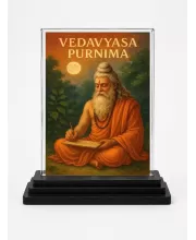 Maharishi Veda Vyasa Acrylic Car Dashboard Showpiece | Double-Sided Maharishi Veda Vyasa Photo Stand | 3 X 4 Inch Photo | Transparent Acrylic Frame With Black Base | Car Dashboard, Office & Table Decor (F70650)