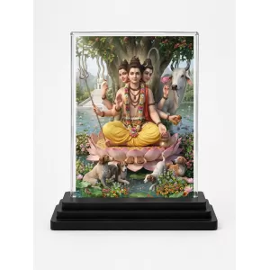 Adi Guru Dattatreya Acrylic Car Dashboard Showpiece | Double-Sided Adi Guru Dattatreya Photo Stand | 3 X 4 Inch Photo | Transparent Acrylic Frame With Black Base | Car Dashboard, Office & Table Decor (F70686) Adi Guru Dattatreya Acrylic Car Dashboard Showpiece | Double-Sided Adi Guru Dattatreya Photo Stand | 3 X 4 Inch Photo | Transparent Acrylic Frame With Black Base | Car Dashboard, Office & Table Decor (F70686)