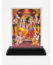 Ram Darbar Acrylic Car Dashboard Showpiece | Double-Sided Ram Darbar Photo Stand | 3 X 4 Inch Photo | Transparent Acrylic Frame With Black Base | Car Dashboard, Office & Table Decor (F70698)