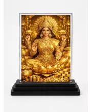 Lord Vishnu Acrylic Car Dashboard Showpiece | Double-Sided Lord Vishnu Photo Stand | 3 X 4 Inch Photo | Transparent Acrylic Frame With Black Base | Car Dashboard, Office & Table Decor (F70700)