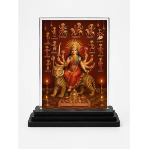 Maa Anandamoyee Acrylic Car Dashboard Showpiece | Double-Sided Maa Anandamoyee Photo Stand | 3 X 4 Inch Photo | Transparent Acrylic Frame With Black Base | Car Dashboard, Office & Table Decor (F70703) Maa Anandamoyee Acrylic Car Dashboard Showpiece | Double-Sided Maa Anandamoyee Photo Stand | 3 X 4 Inch Photo | Transparent Acrylic Frame With Black Base | Car Dashboard, Office & Table Decor (F70703)
