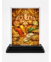Hindu Deity Acrylic Car Dashboard Showpiece | Double-Sided Hindu Deity Photo Stand | 3 X 4 Inch Photo | Transparent Acrylic Frame With Black Base | Car Dashboard, Office & Table Decor (F70706)