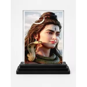 Mahakal Acrylic Car Dashboard Showpiece | Double-Sided Mahakal Photo Stand | 3 X 4 Inch Photo | Transparent Acrylic Frame With Black Base | Car Dashboard, Office & Table Decor (F70708) Mahakal Acrylic Car Dashboard Showpiece | Double-Sided Mahakal Photo Stand | 3 X 4 Inch Photo | Transparent Acrylic Frame With Black Base | Car Dashboard, Office & Table Decor (F70708)
