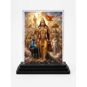Lord Murugan Acrylic Car Dashboard Showpiece | Double-Sided Lord Murugan Photo Stand | 3 X 4 Inch Photo | Transparent Acrylic Frame With Black Base | Car Dashboard, Office & Table Decor (F70717) Lord Murugan Acrylic Car Dashboard Showpiece | Double-Sided Lord Murugan Photo Stand | 3 X 4 Inch Photo | Transparent Acrylic Frame With Black Base | Car Dashboard, Office & Table Decor (F70717)