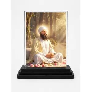Guru Tegh Bahadur Ji Acrylic Car Dashboard Showpiece | Double-Sided Guru Tegh Bahadur Ji Photo Stand | 3 X 4 Inch Photo | Transparent Acrylic Frame With Black Base | Car Dashboard, Office & Table Decor (F70731) Guru Tegh Bahadur Ji Acrylic Car Dashboard Showpiece | Double-Sided Guru Tegh Bahadur Ji Photo Stand | 3 X 4 Inch Photo | Transparent Acrylic Frame With Black Base | Car Dashboard, Office & Table Decor (F70731)
