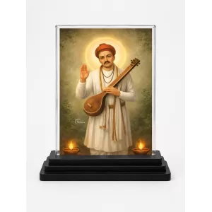 Sant Namdev Acrylic Car Dashboard Showpiece | Double-Sided Sant Namdev Photo Stand | 3 X 4 Inch Photo | Transparent Acrylic Frame With Black Base | Car Dashboard, Office & Table Decor (F70740) Sant Namdev Acrylic Car Dashboard Showpiece | Double-Sided Sant Namdev Photo Stand | 3 X 4 Inch Photo | Transparent Acrylic Frame With Black Base | Car Dashboard, Office & Table Decor (F70740)