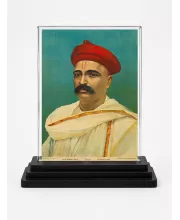 Bhaktivinoda Thakur Acrylic Car Dashboard Showpiece | Double-Sided Bhaktivinoda Thakur Photo Stand | 3 X 4 Inch Photo | Transparent Acrylic Frame With Black Base | Car Dashboard, Office & Table Decor (F70741)