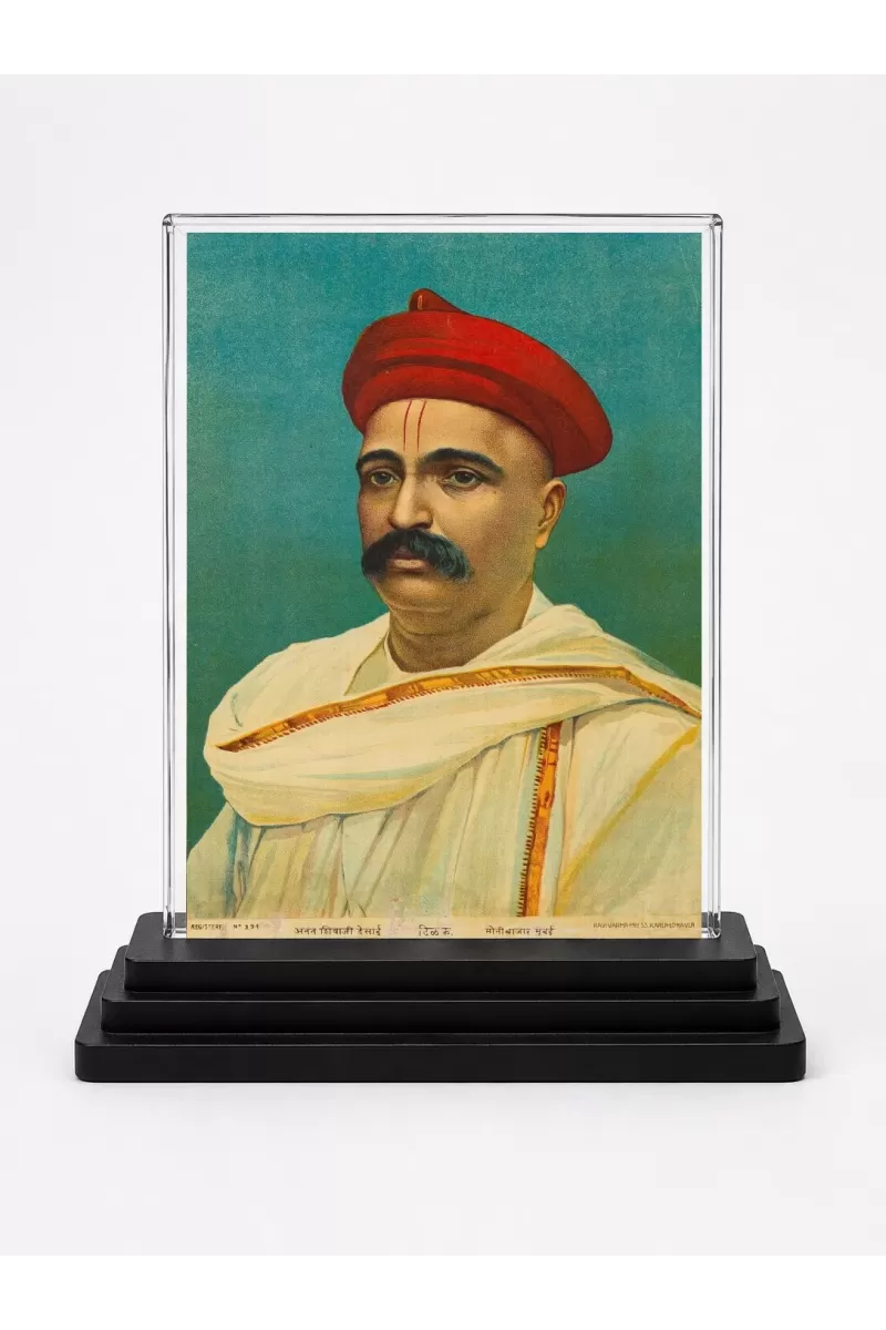 Bhaktivinoda Thakur Acrylic Car Dashboard Showpiece | Double-Sided Bhaktivinoda Thakur Photo Stand | 3 X 4 Inch Photo | Transparent Acrylic Frame With Black Base | Car Dashboard, Office & Table Decor (F70741)