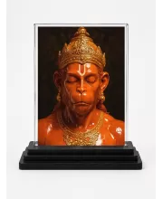 Hindu Deity Acrylic Car Dashboard Showpiece | Double-Sided Hindu Deity Photo Stand | 3 X 4 Inch Photo | Transparent Acrylic Frame With Black Base | Car Dashboard, Office & Table Decor (F70745)