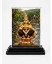 Hindu Deity Acrylic Car Dashboard Showpiece | Double-Sided Hindu Deity Photo Stand | 3 X 4 Inch Photo | Transparent Acrylic Frame With Black Base | Car Dashboard, Office & Table Decor (F70748)
