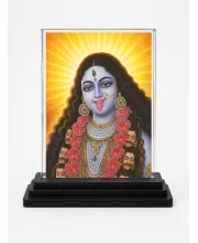 Hindu Deity Acrylic Car Dashboard Showpiece | Double-Sided Hindu Deity Photo Stand | 3 X 4 Inch Photo | Transparent Acrylic Frame With Black Base | Car Dashboard, Office & Table Decor (F70749)
