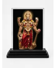 Hindu Deity Acrylic Car Dashboard Showpiece | Double-Sided Hindu Deity Photo Stand | 3 X 4 Inch Photo | Transparent Acrylic Frame With Black Base | Car Dashboard, Office & Table Decor (F70750)