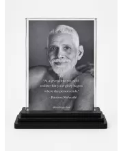 Lord Rama Acrylic Car Dashboard Showpiece | Double-Sided Lord Rama Photo Stand | 3 X 4 Inch Photo | Transparent Acrylic Frame With Black Base | Car Dashboard, Office & Table Decor (F70753)