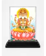 Hindu Deity Acrylic Car Dashboard Showpiece | Double-Sided Hindu Deity Photo Stand | 3 X 4 Inch Photo | Transparent Acrylic Frame With Black Base | Car Dashboard, Office & Table Decor (F70755)