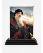 Osho Acrylic Car Dashboard Showpiece | Double-Sided Osho Photo Stand | 3 X 4 Inch Photo | Transparent Acrylic Frame With Black Base | Car Dashboard, Office & Table Decor (F70762)