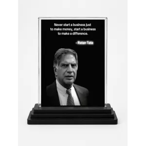 Ratan Tata Quotes Acrylic Car Dashboard Showpiece | Double-Sided Ratan Tata Quotes Photo Stand | 3 X 4 Inch Photo | Transparent Acrylic Frame With Black Base | Car Dashboard, Office & Table Decor (F70774) Ratan Tata Quotes Acrylic Car Dashboard Showpiece | Double-Sided Ratan Tata Quotes Photo Stand | 3 X 4 Inch Photo | Transparent Acrylic Frame With Black Base | Car Dashboard, Office & Table Decor (F70774)