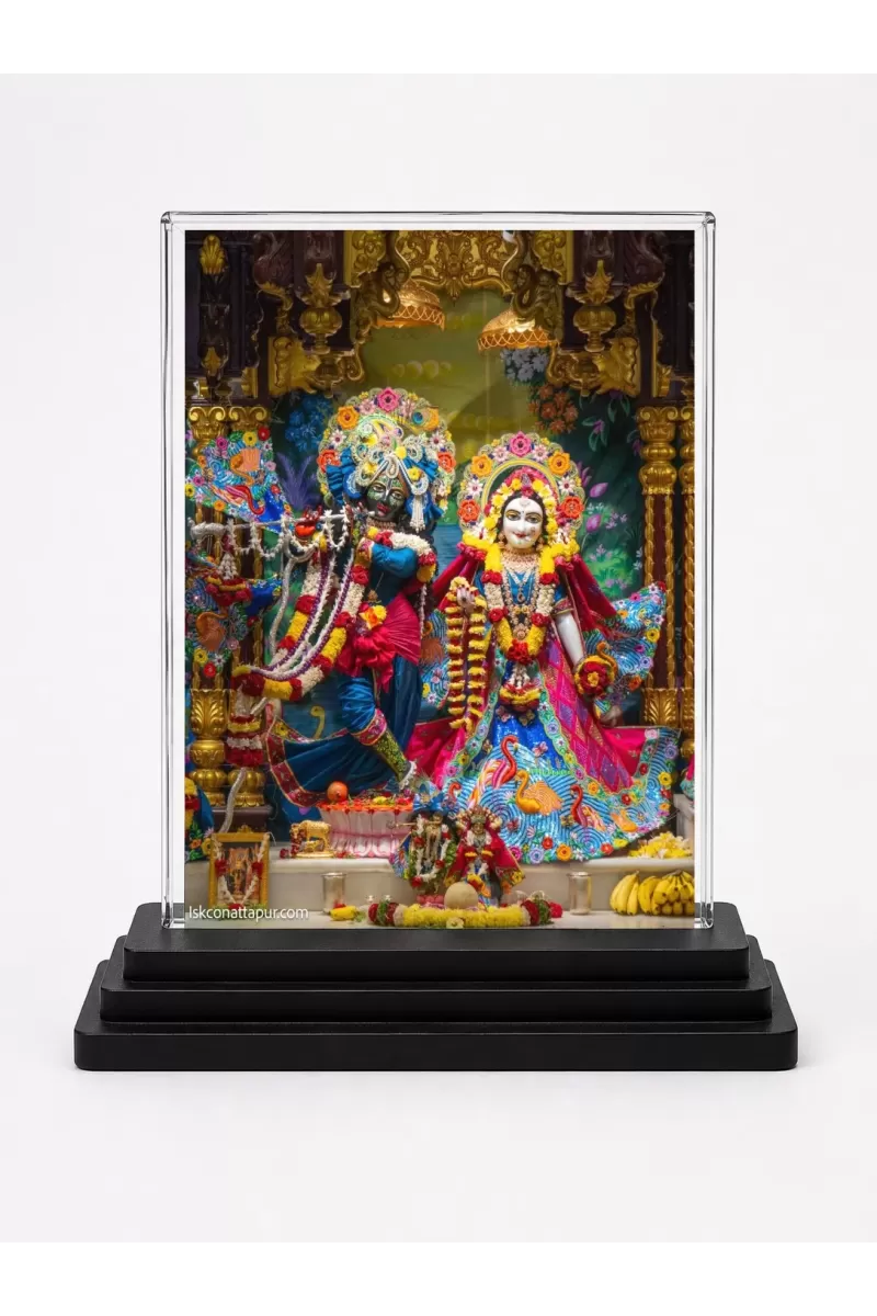 Hindu Deity Acrylic Car Dashboard Showpiece | Double-Sided Hindu Deity Photo Stand | 3 X 4 Inch Photo | Transparent Acrylic Frame With Black Base | Car Dashboard, Office & Table Decor (F70780)
