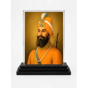 Guru Gobind Singh Ji Acrylic Car Dashboard Showpiece | Double-Sided Guru Gobind Singh Ji Photo Stand | 3 X 4 Inch Photo | Transparent Acrylic Frame With Black Base | Car Dashboard, Office & Table Decor (F70784) Guru Gobind Singh Ji Acrylic Car Dashboard Showpiece | Double-Sided Guru Gobind Singh Ji Photo Stand | 3 X 4 Inch Photo | Transparent Acrylic Frame With Black Base | Car Dashboard, Office & Table Decor (F70784)