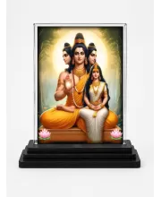 Atisha Dipankara Acrylic Car Dashboard Showpiece | Double-Sided Atisha Dipankara Photo Stand | 3 X 4 Inch Photo | Transparent Acrylic Frame With Black Base | Car Dashboard, Office & Table Decor (F70786)