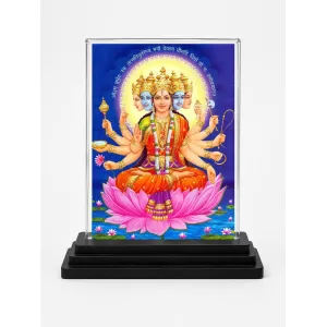 Gayatri Mata Acrylic Car Dashboard Showpiece | Double-Sided Gayatri Mata Photo Stand | 3 X 4 Inch Photo | Transparent Acrylic Frame With Black Base | Car Dashboard, Office & Table Decor (F70789) Gayatri Mata Acrylic Car Dashboard Showpiece | Double-Sided Gayatri Mata Photo Stand | 3 X 4 Inch Photo | Transparent Acrylic Frame With Black Base | Car Dashboard, Office & Table Decor (F70789)