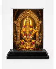 Hindu Deity Acrylic Car Dashboard Showpiece | Double-Sided Hindu Deity Photo Stand | 3 X 4 Inch Photo | Transparent Acrylic Frame With Black Base | Car Dashboard, Office & Table Decor (F70794)