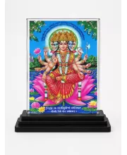 Hindu Deity Acrylic Car Dashboard Showpiece | Double-Sided Hindu Deity Photo Stand | 3 X 4 Inch Photo | Transparent Acrylic Frame With Black Base | Car Dashboard, Office & Table Decor (F70797)