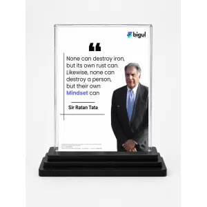 Ratan Tata Quotes Acrylic Car Dashboard Showpiece | Double-Sided Ratan Tata Quotes Photo Stand | 3 X 4 Inch Photo | Transparent Acrylic Frame With Black Base | Car Dashboard, Office & Table Decor (F70806) Ratan Tata Quotes Acrylic Car Dashboard Showpiece | Double-Sided Ratan Tata Quotes Photo Stand | 3 X 4 Inch Photo | Transparent Acrylic Frame With Black Base | Car Dashboard, Office & Table Decor (F70806)