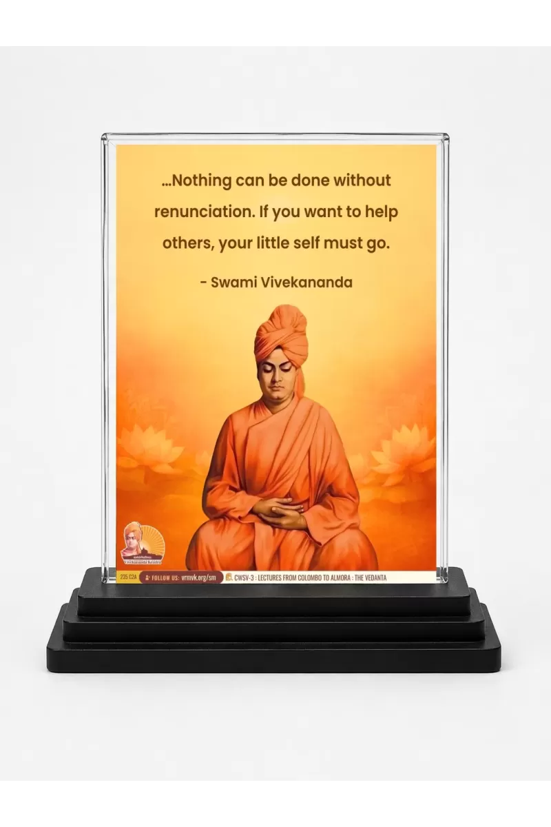 Vivekananda Acrylic Car Dashboard Showpiece | Double-Sided Vivekananda Photo Stand | 3 X 4 Inch Photo | Transparent Acrylic Frame With Black Base | Car Dashboard, Office & Table Decor (F70810)