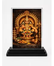 Hindu Deity Acrylic Car Dashboard Showpiece | Double-Sided Hindu Deity Photo Stand | 3 X 4 Inch Photo | Transparent Acrylic Frame With Black Base | Car Dashboard, Office & Table Decor (F70820)