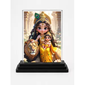 Durga Maa Acrylic Car Dashboard Showpiece | Double-Sided Durga Maa Photo Stand | 3 X 4 Inch Photo | Transparent Acrylic Frame With Black Base | Car Dashboard, Office & Table Decor (F70829) Durga Maa Acrylic Car Dashboard Showpiece | Double-Sided Durga Maa Photo Stand | 3 X 4 Inch Photo | Transparent Acrylic Frame With Black Base | Car Dashboard, Office & Table Decor (F70829)