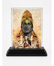Hindu Deity Acrylic Car Dashboard Showpiece | Double-Sided Hindu Deity Photo Stand | 3 X 4 Inch Photo | Transparent Acrylic Frame With Black Base | Car Dashboard, Office & Table Decor (F70835)