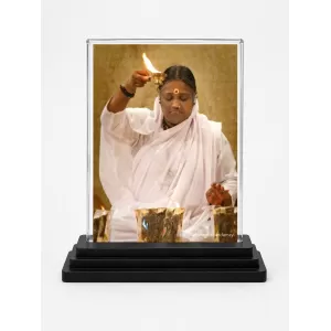 Mata Amritanandamayi Acrylic Car Dashboard Showpiece | Double-Sided Mata Amritanandamayi Photo Stand | 3 X 4 Inch Photo | Transparent Acrylic Frame With Black Base | Car Dashboard, Office & Table Decor (F70838) Mata Amritanandamayi Acrylic Car Dashboard Showpiece | Double-Sided Mata Amritanandamayi Photo Stand | 3 X 4 Inch Photo | Transparent Acrylic Frame With Black Base | Car Dashboard, Office & Table Decor (F70838)