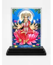 Hindu Deity Acrylic Car Dashboard Showpiece | Double-Sided Hindu Deity Photo Stand | 3 X 4 Inch Photo | Transparent Acrylic Frame With Black Base | Car Dashboard, Office & Table Decor (F70844)